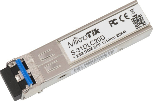 Трансивер SFP Mikrotik S-31DLC20D (Single Mode/Dual LC/20 км/1310нм/1.25Gbit)
