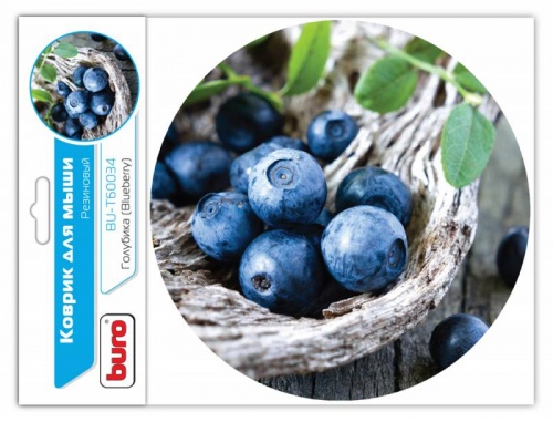 Коврик для мыши Buro BU-T60034 (ткань, резина/200x200x1.5мм/голубика)