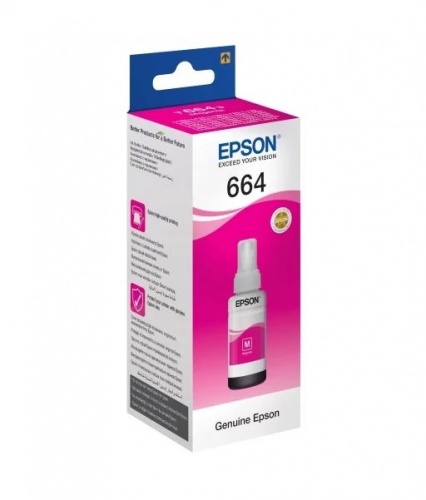 Чернила Epson T6643 magenta для  L100/L110/L200/L1300/L210/L300/L312/L350/L355/L550/L555 (70 мл) (C13T66434A)