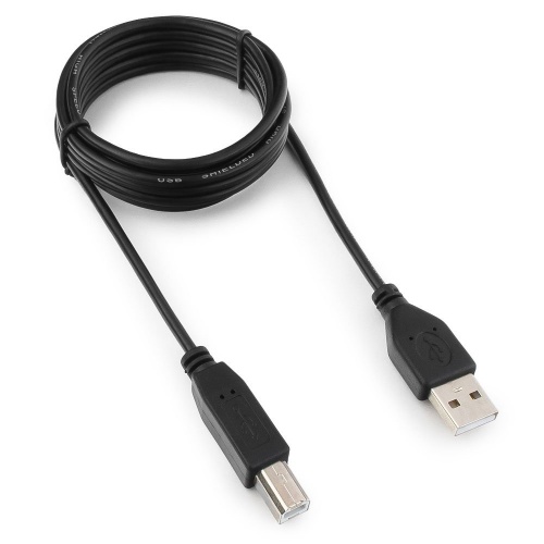 Кабель Am - Bm USB2.0 соединитель 1.8м, позолоченные контакты, черный, Гарнизон (GCC-USB2-AMBM-1.8M)