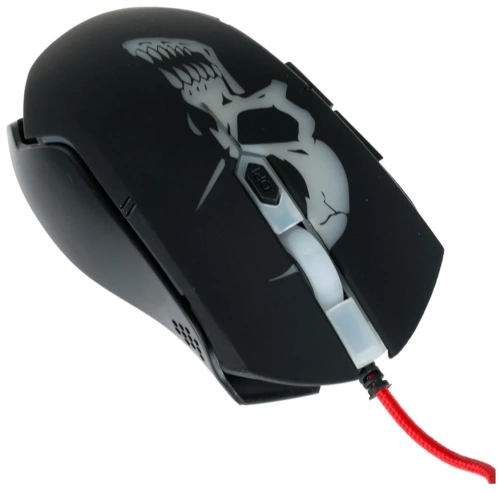 Мышь Qumo Axe M07 <светодиодная/2400dpi/6кнопок/черный/подсветка/USB>