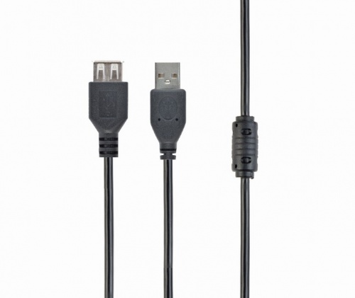 Кабель Am - Af USB2.0 удлинитель 4.5 м феррит кольцо, чёрный Gembird (CCF-USB2-AMAF-15)