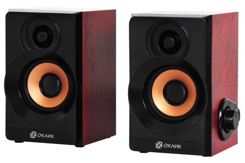 Колонки 2.0 Oklick OK-161 <темное дерево/2x3Вт RMS/150-20000Гц/пластик>