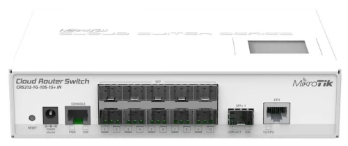 Коммутатор MikroTik Cloud Router CRS212-1G-10S-1S+IN (10xSFP/1xSFP+/1xRJ45 1Gbit/RoS5)