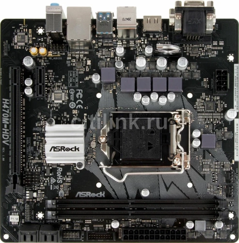 Мат.плата 1200 H470M-HDV ASRock (2xDDR4/4xSATA/1xPCI-Ex16+2xPCI-Ex1/VGA+HDMI+DVI/6xUSB)