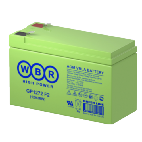 Батарея аккумуляторная 12V/7.2Ah WBR GP1272 F2 (28W) <151x94x65мм/2,1кг> (от производителя CSB) Батарея аккумуляторная 12V/7.2Ah WBR GP1272 F2 (28W) <151x94x65мм/2,1кг> (от производителя CSB)