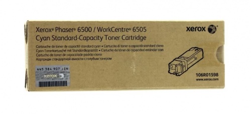 Тонер-картридж Xerox 106R01598 Cyan к Phaser 6500/WC 6505, рес. 1000 стр. <оригинал>