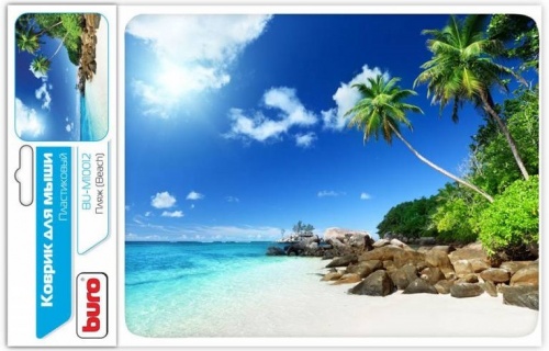 Коврик для мыши Buro BU-M10012 (пластик, губчатая резина/230х180х2мм/пляж)