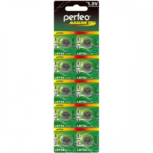 Батарейка AG5 (LR754(393A)) щелочная Perfeo Alkaline (1шт)