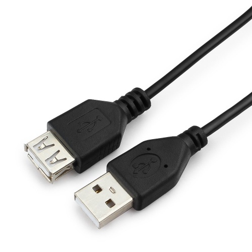 Кабель Am - Af USB2.0 удлинитель 1.8м ,экран,черный,Гарнизон (GCC-USB2-AMAF-1.8M)