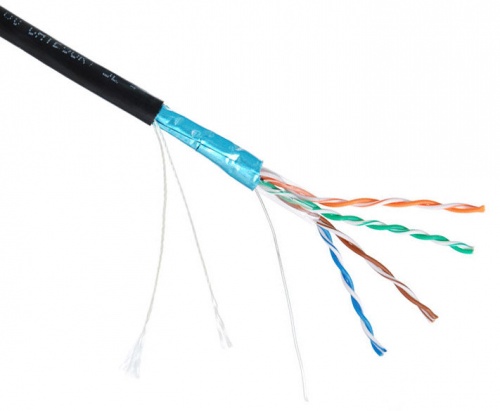 Кабель F/UTP, 4 пары, категория 5E (Netlan EC-UF004-5E-PE-BK), медь, для внеш. прокладки, экран.305м