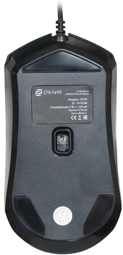 Мышь Oklick 207M <оптическая/2400dpi/3кн/черная/USB/1.5м>
