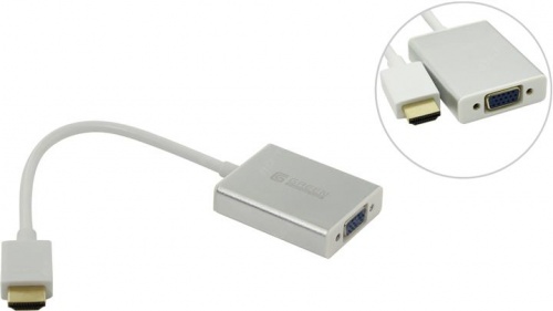 Конвертер HDMI->VGA+audio/microUSB , алюминиевый корпус, Greenconnect (GC-HD2VGA3)