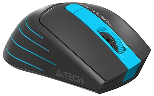 Мышь A4TECH Fstyler FG30S silent <беспроводная/2000dpi/кнопок 5/USB/батарейки AA/серый-синий>