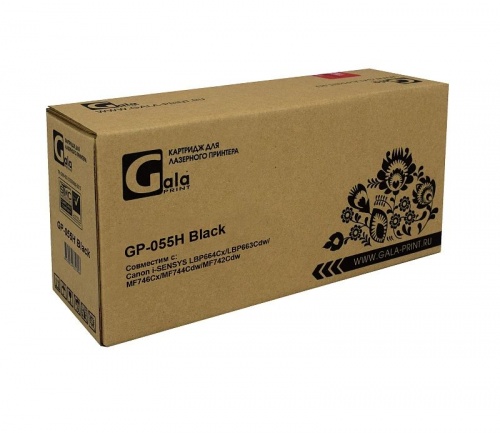 Тонер-картридж Canon 055H Black для LBP664Cx/LBP663Cdw/MF746Cx/MF744Cdw/MF742Cdw 7600 стр (Совм), GalaPrint, БЕЗ ЧИПА