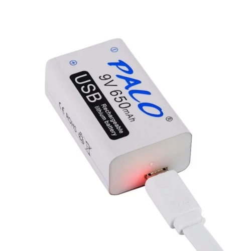 Аккумулятор Palo 6F22 650mAh Li-ion 9V (8,4V) с Micro USB разъёмом для зарядки