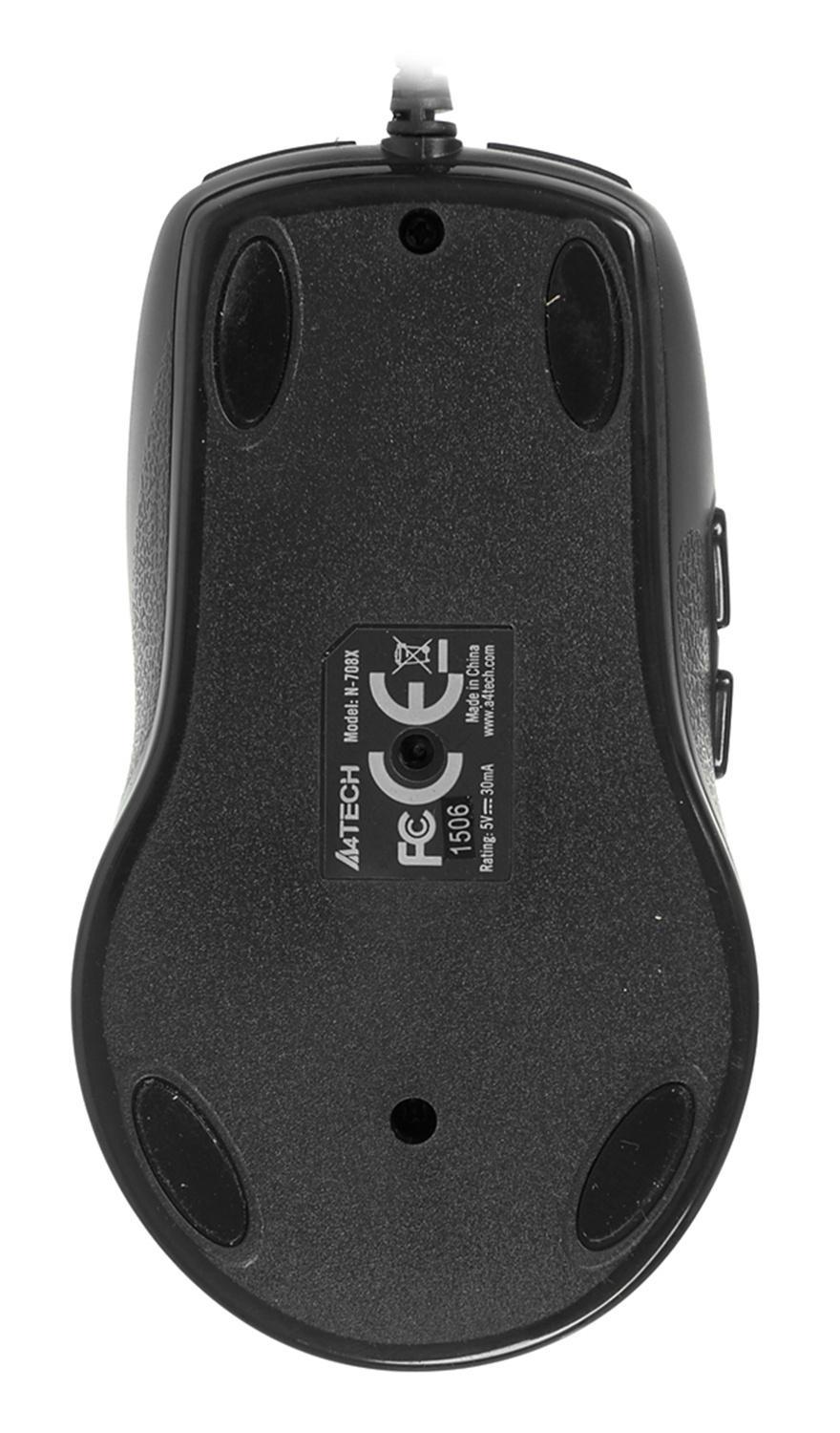 Мышь A4Tech V-Track Padless N-708X <проводная/оптическая/1600dpi/6 кнопки/V-Track/USB/1.45м/серый>